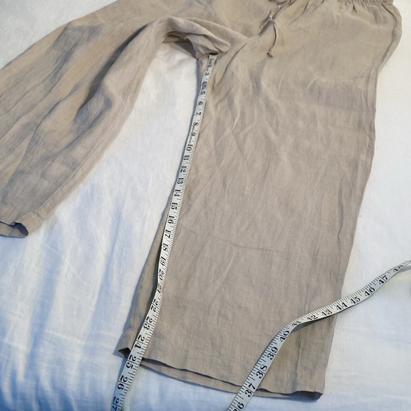 Eileen Fisher Irish linen cropped wide leg pants M - Picture 7 of 16